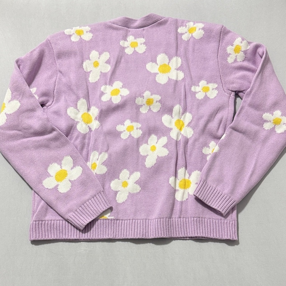 Lands' End Kids Lavender Daisy Sweater Size XL+ NWT - Picture 4 of 5